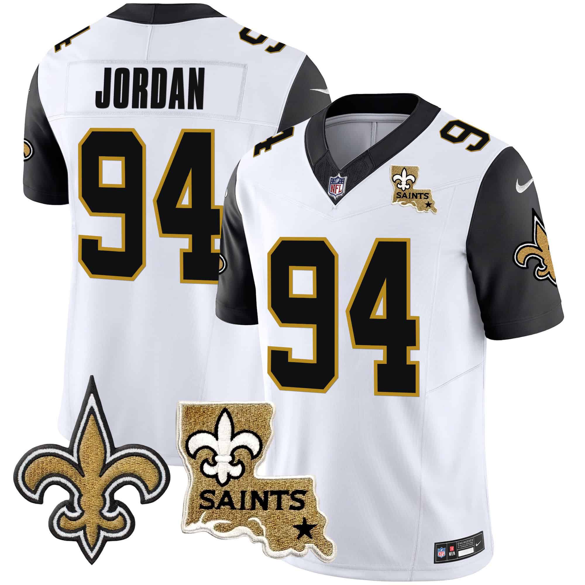 Men New Orleans Saints #94 Jordan White 2024 Nike Vapor Limited NFL Jersey style 2
